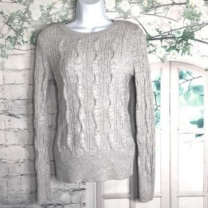 Aphorism Wool Blend Cable Knit Sweater Large